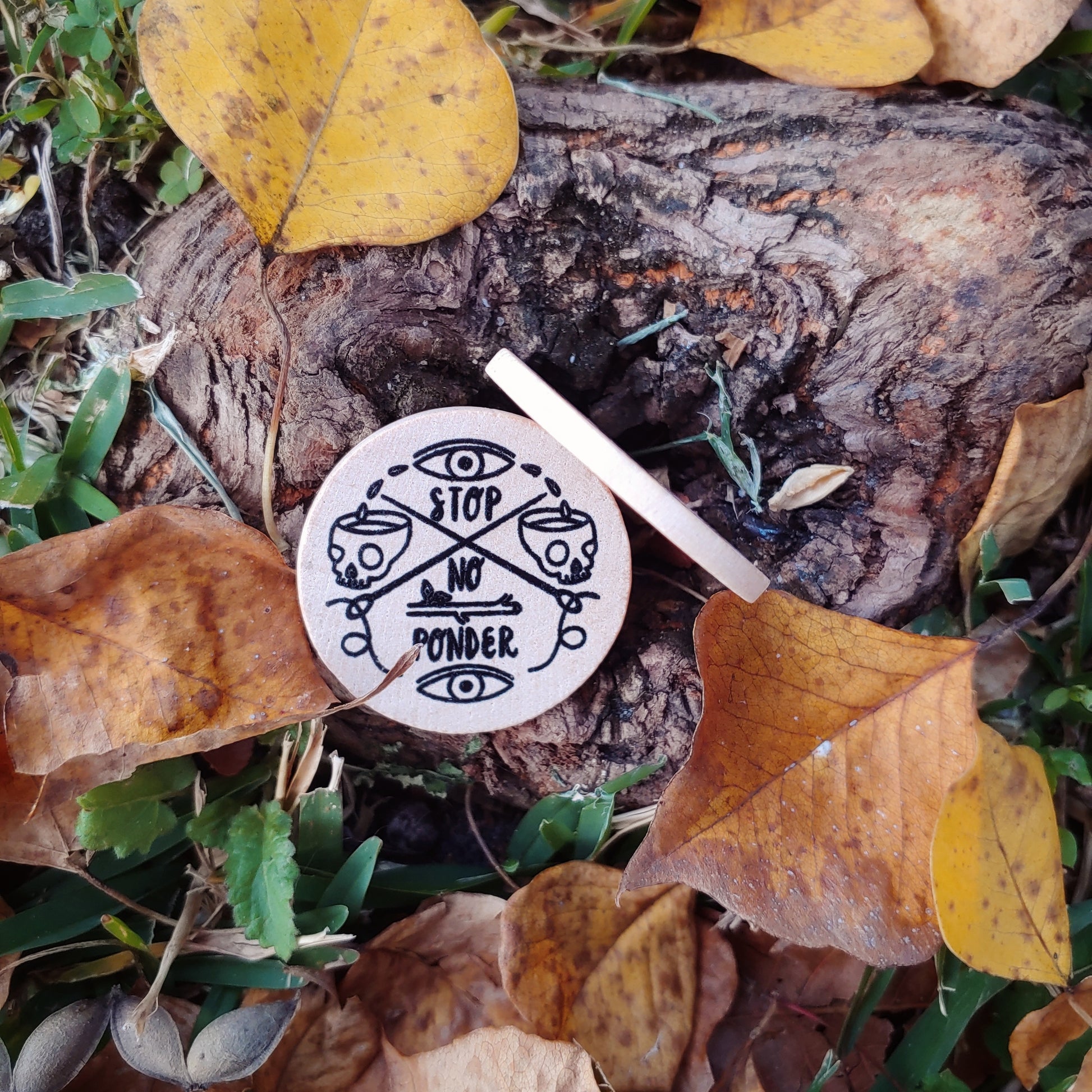 One Wooden Tarot Coin image 1