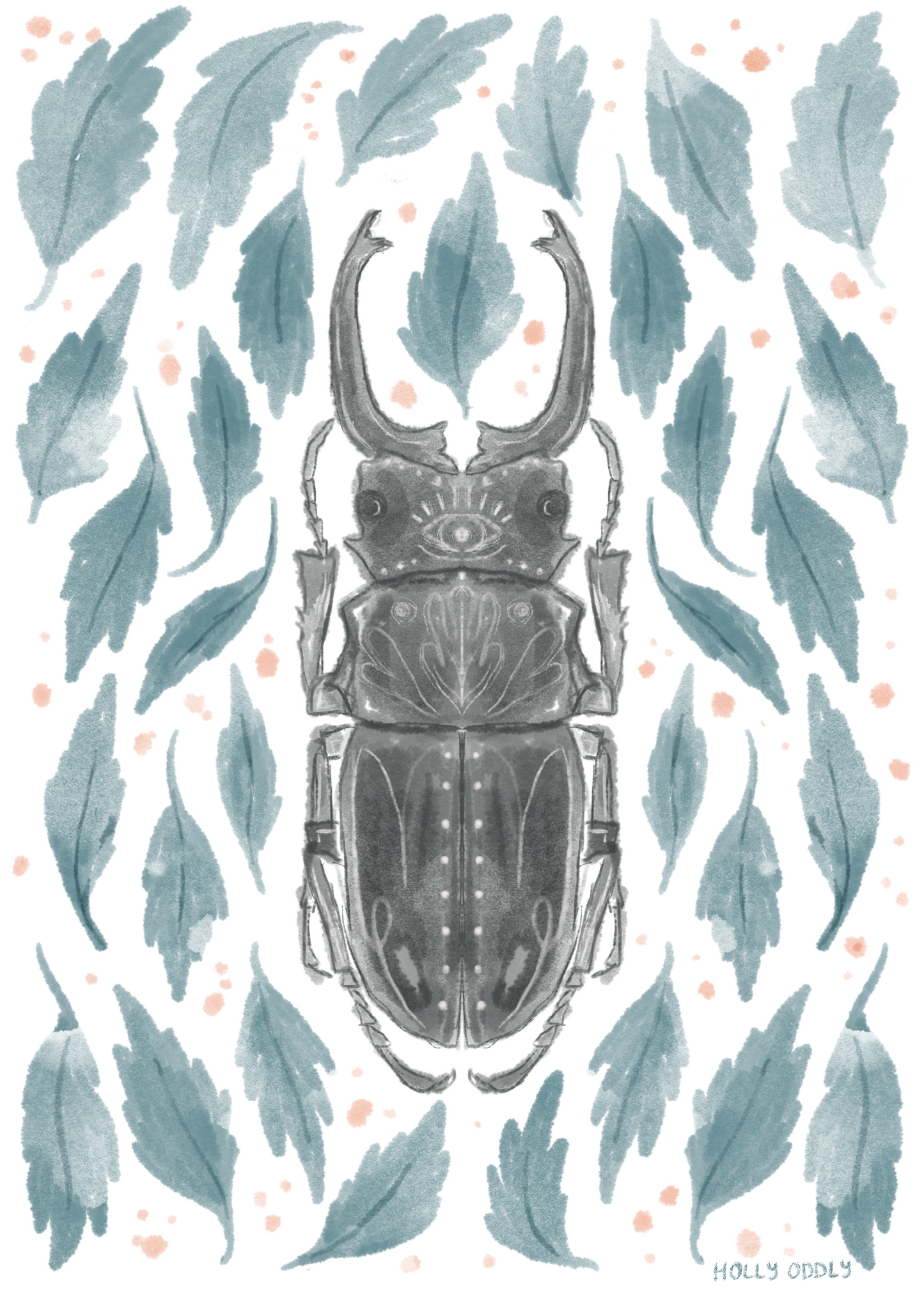 5x7 Beetle Art Print